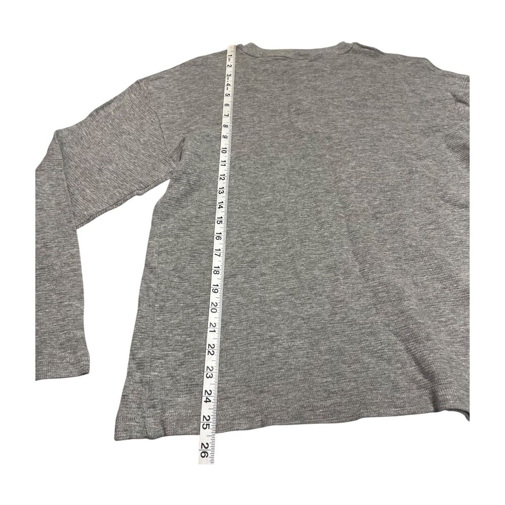 IZOD Sleepwear Sweater Men's Large Gray Heather Henley Neck Cotton Long Sleeve - Picture 5 of 6